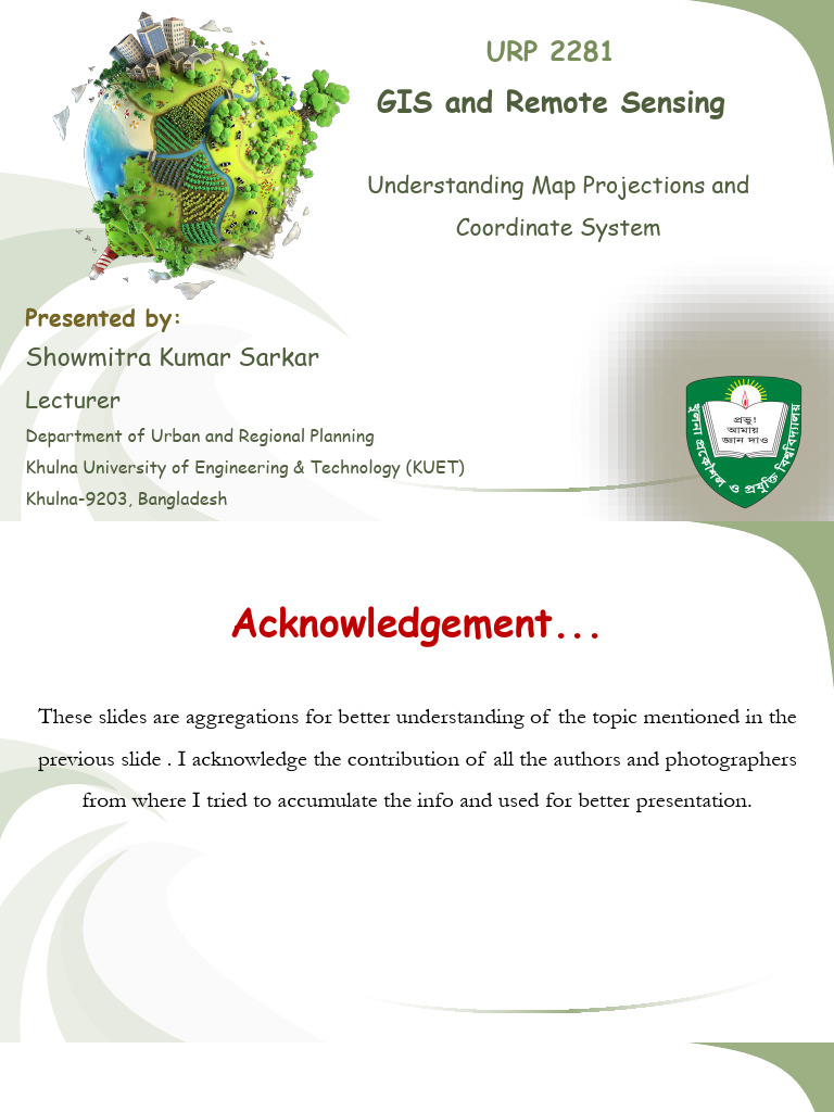 Lecture-05 Coordinate System & Map Projection | PDF | Latitude | Geophysics