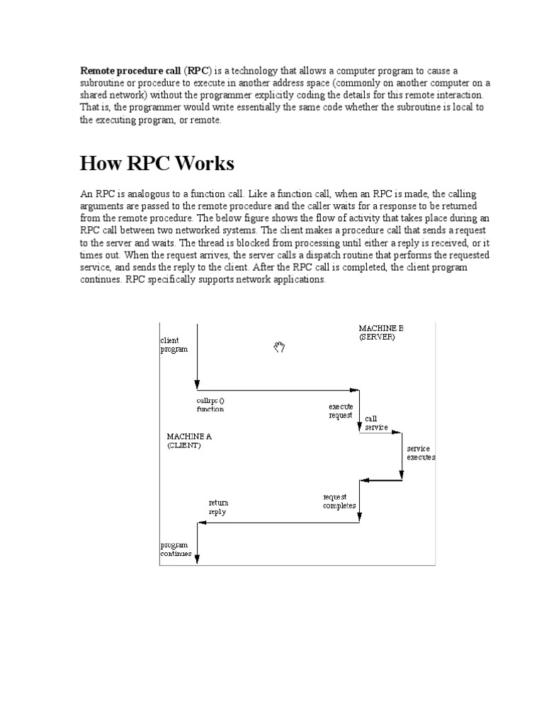 Remote Procedure Call | PDF | Subroutine | Computer Programming