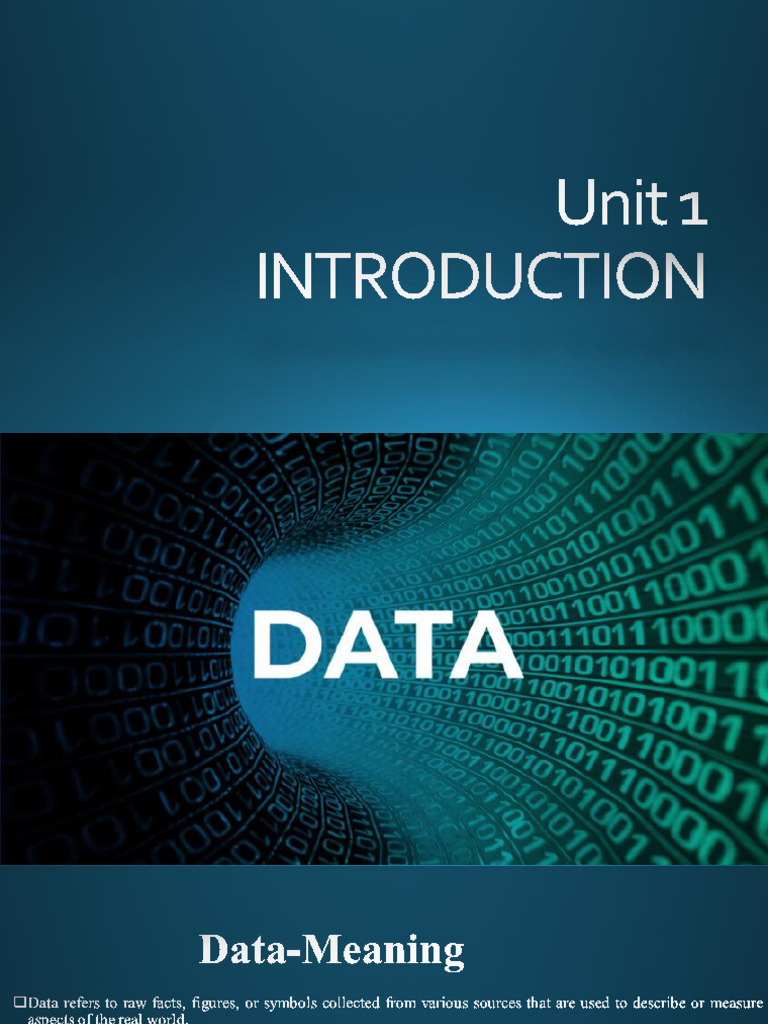 Unit 1 Introduction | PDF | Analytics | Data