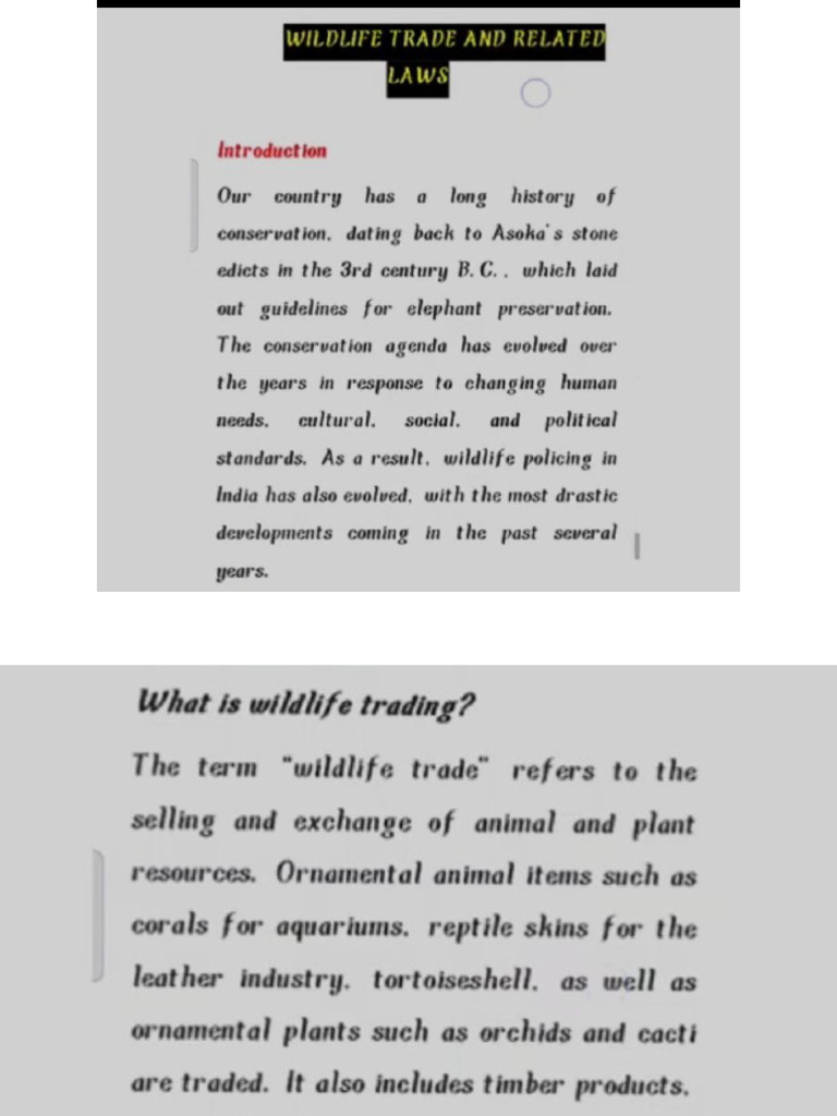 Wild Life Tread and Releted Law | PDF