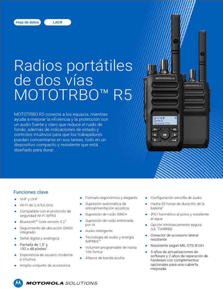 Datasheet Motorola r5 | PDF