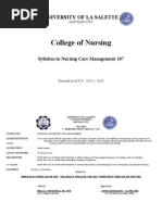 Syllabus in Nursing Care Management 107