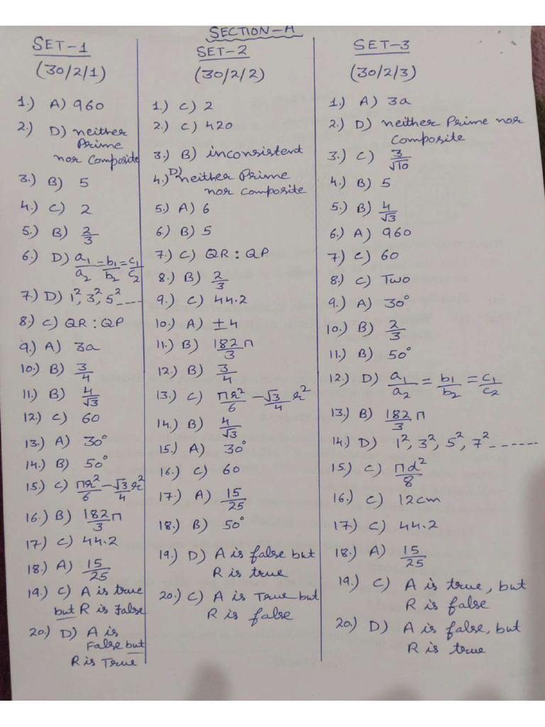 X-Board Math QP Key | PDF
