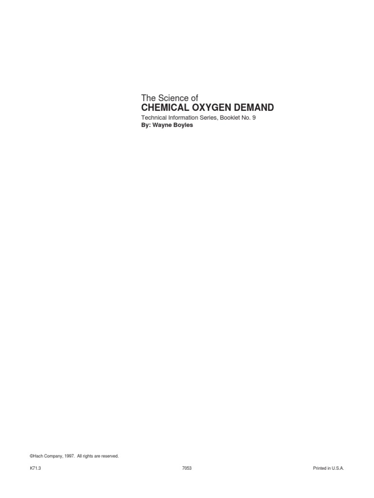 Chemical Oxygen Demand Testing Overview | PDF | Manganese | Total ...