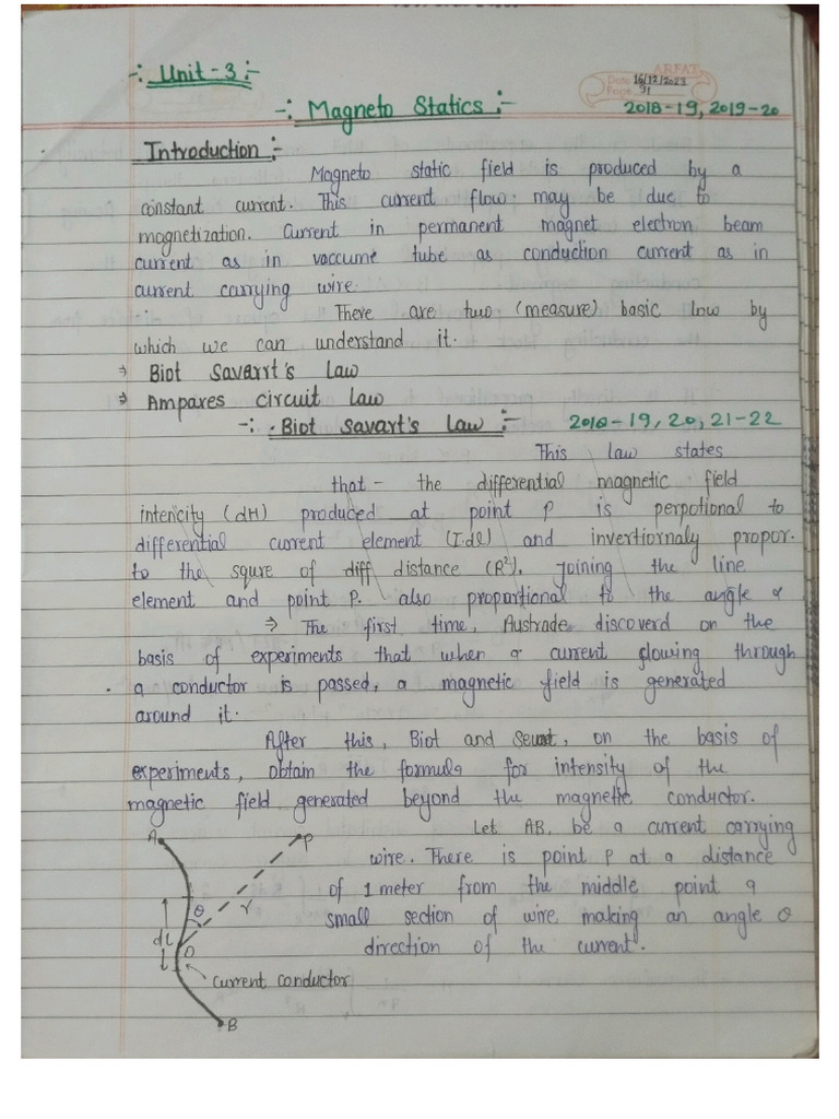 Magnetic Statics 1 | PDF
