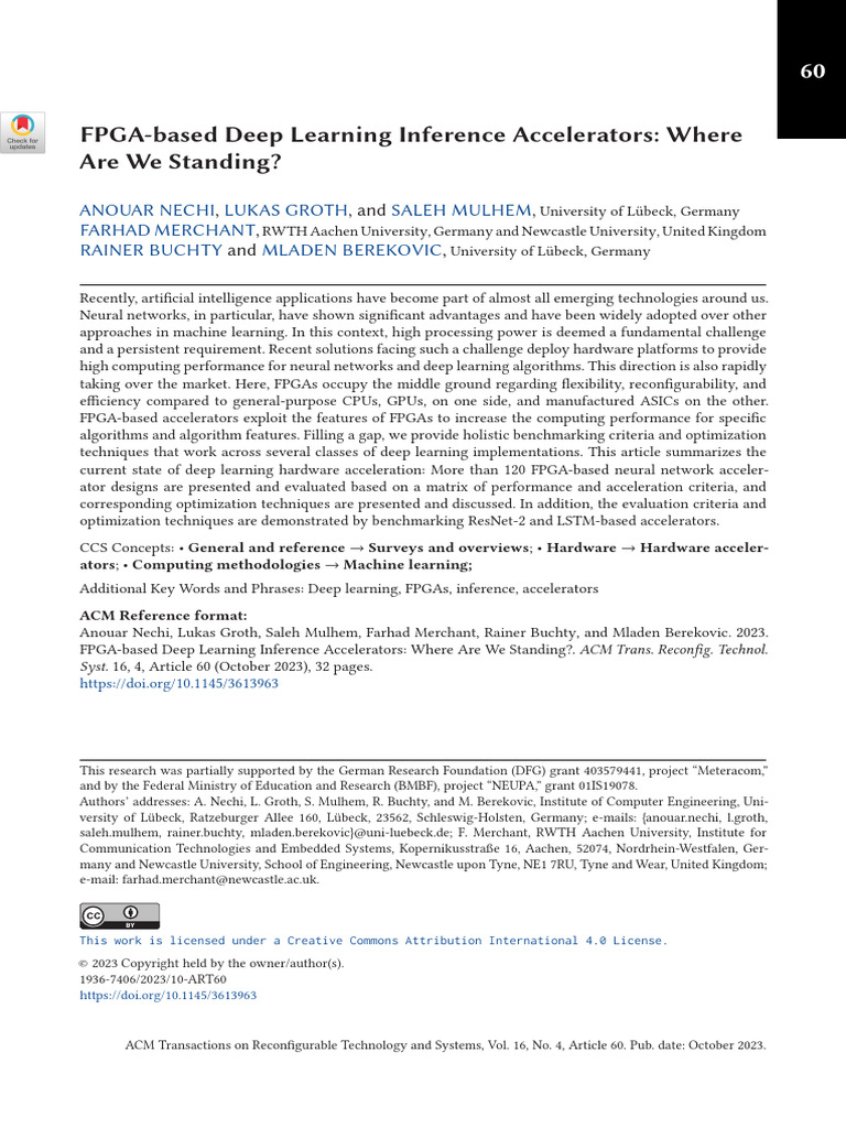 FPGA-based Deep Learning Inference Accelerators: Where Are We Standing ...