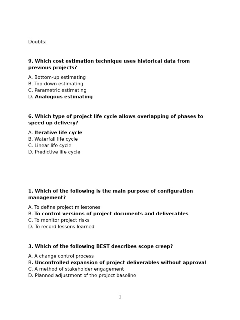 APM PFQ Multiple Choice Questions | PDF | Project Management | Risk