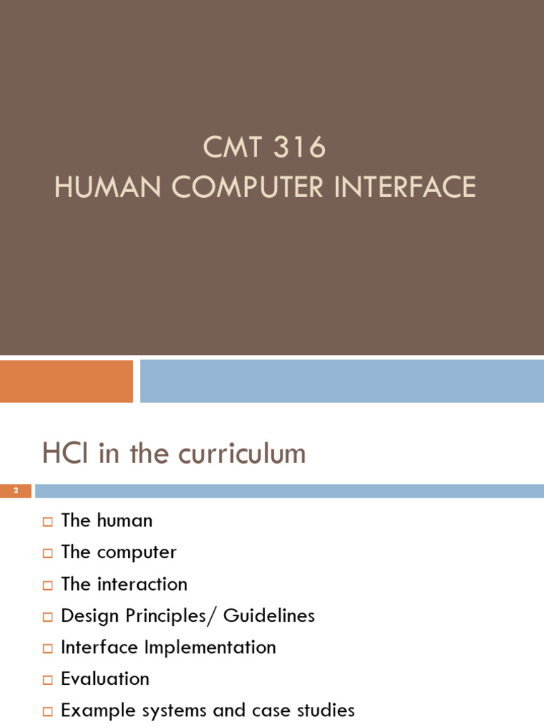 Lecture 2 - What Is HCI | PDF | Human–Computer Interaction | User Interface