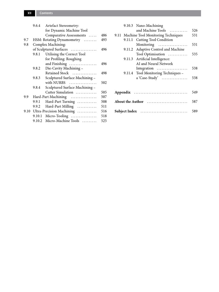 Appendix About The Author Subject Index | PDF | Machining | Tools