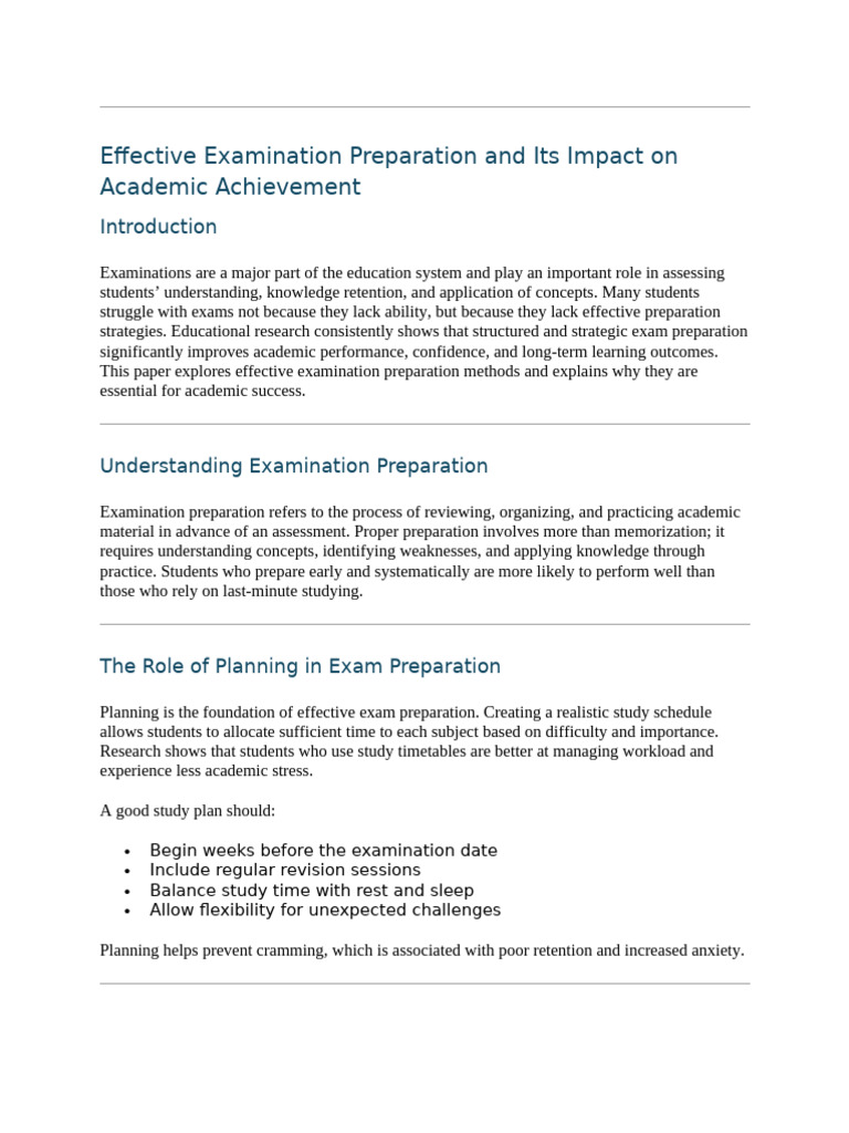 Effective Examination Preparation | PDF | Recall (Memory) | Memory