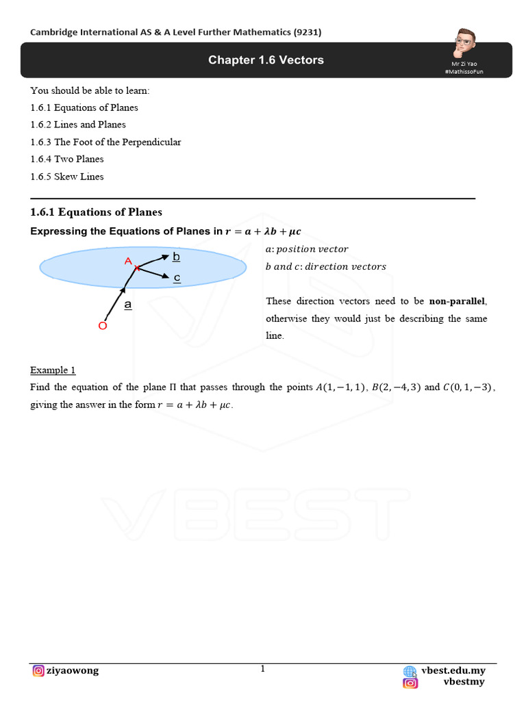 A Level FM Vectors | PDF | Line (Geometry) | Euclidean Vector