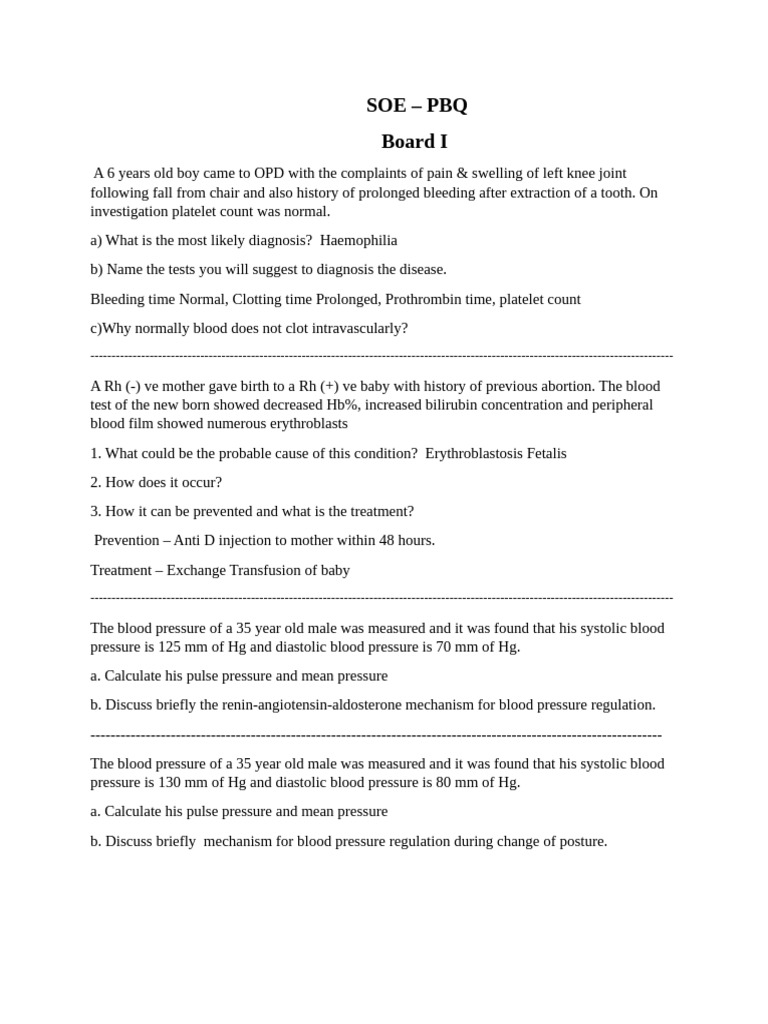 PBQ Soe | PDF | Blood Pressure | Shock (Circulatory)