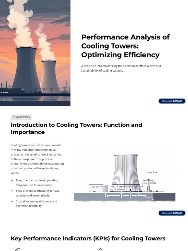 Performance Analysis of Cooling Towers Optimizing Efficiency | PDF ...