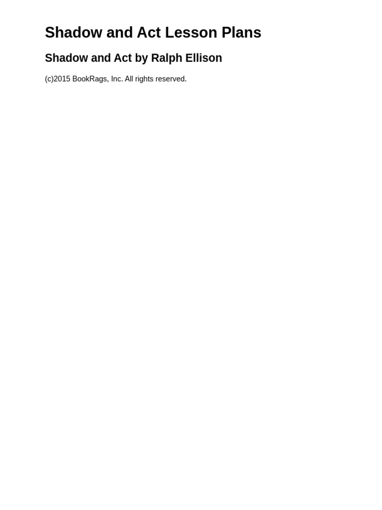 Shadowact Lessonplan | PDF | Lesson Plan | Essays