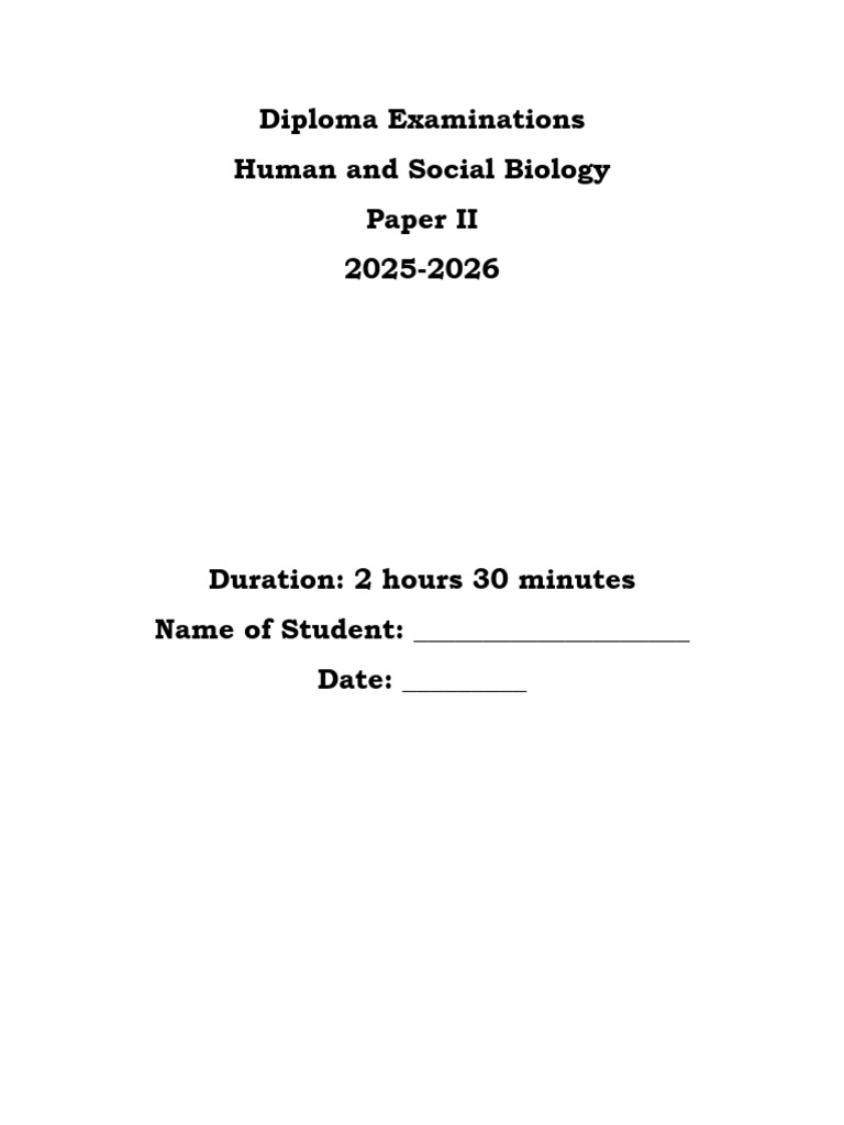 HSB Paper 2 | PDF | Endocrine System | Medical Specialties