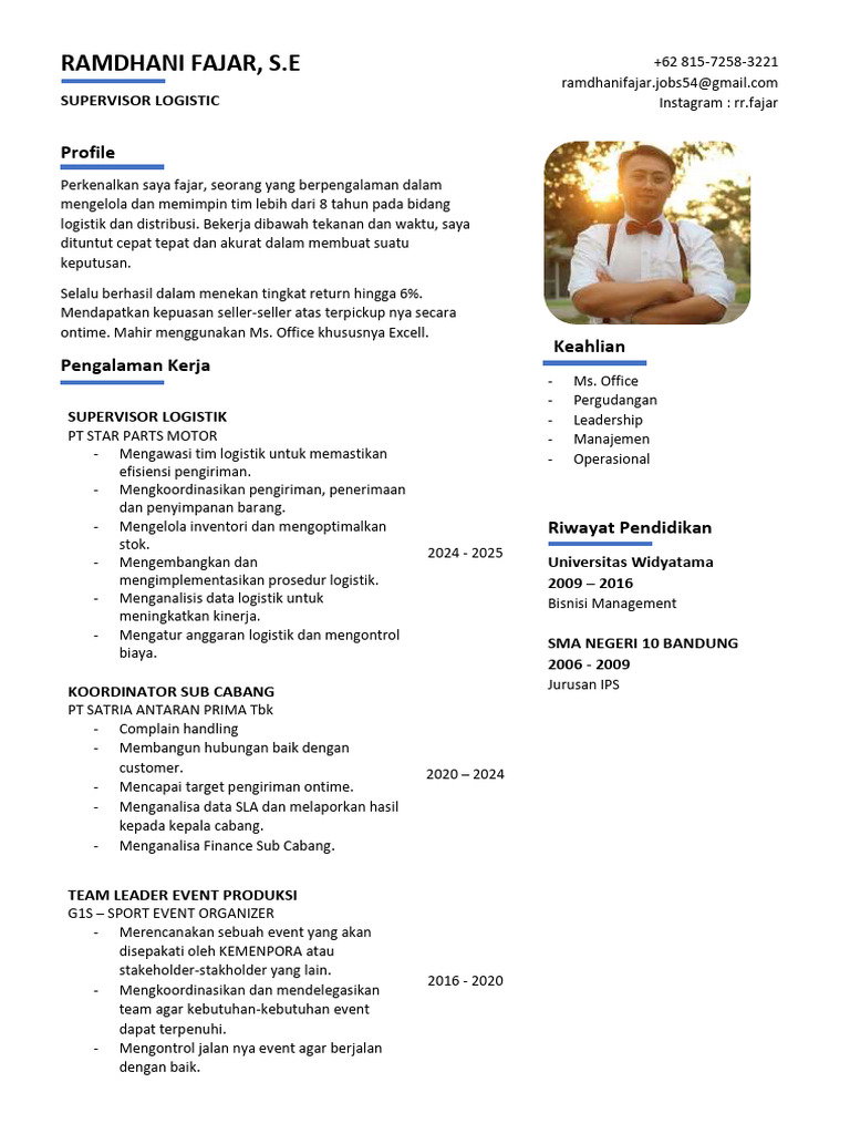 CV Ramdhani Fajar-1 | PDF