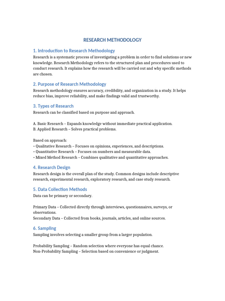 Research Methodology Full Document-1 | PDF