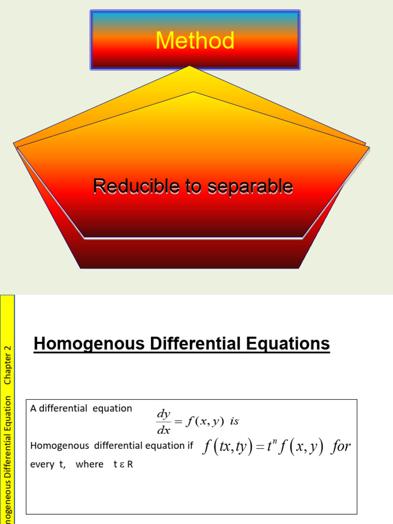 Homogeneous DIfferential Equations With Example | PDF | Equations ...