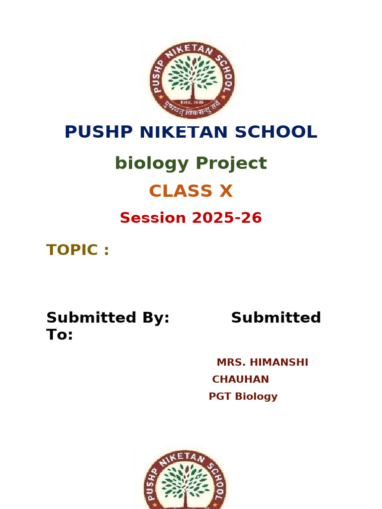 Biology Project File CERTIFICATE | PDF