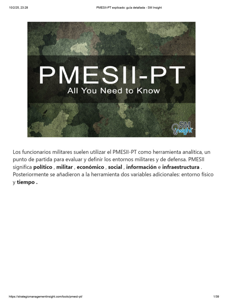 PMESII-PT Explicado - Guía Detallada ESPAÑOL GERBER | PDF | edificio ...