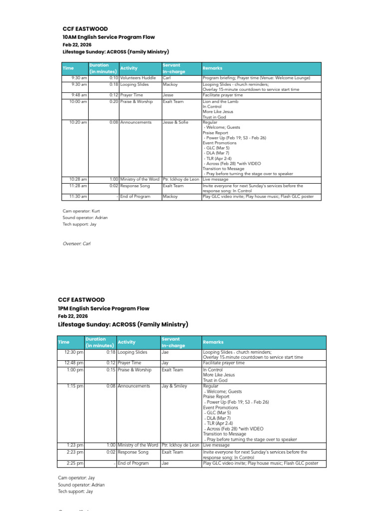 2026.02.22 Program Flow - 2fbbadbe E006 449d 84ce De00ceea9af4 | PDF ...