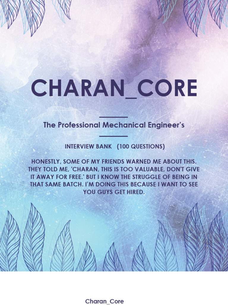 Top 100 Interview Questions From CHARAN - CORE | PDF | Heat | Strength ...