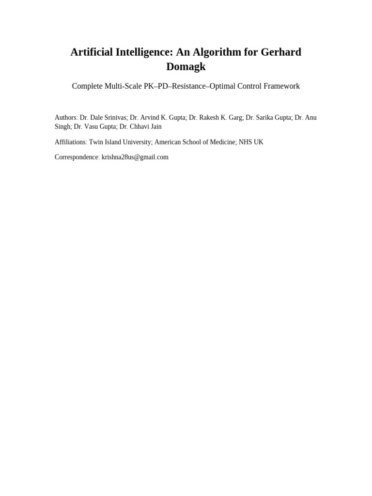 AI Algorithm For Gerhard Domagk COMPLETE Manuscript | PDF