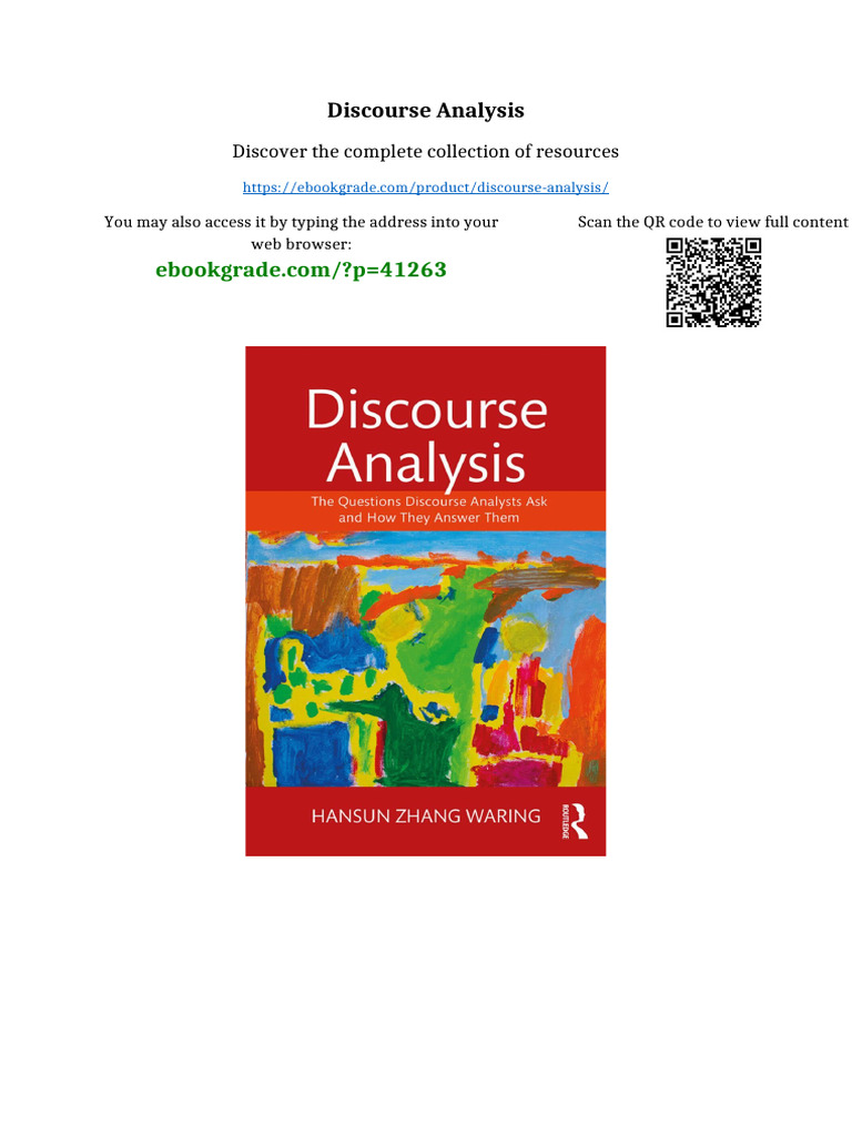 Discourse Analysis PDF Available | PDF | Intellectual Property | Property