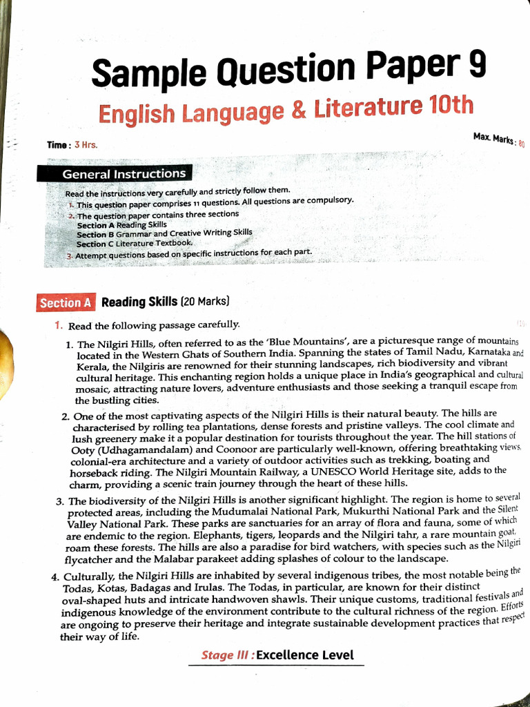 Sample Paper 9 | PDF
