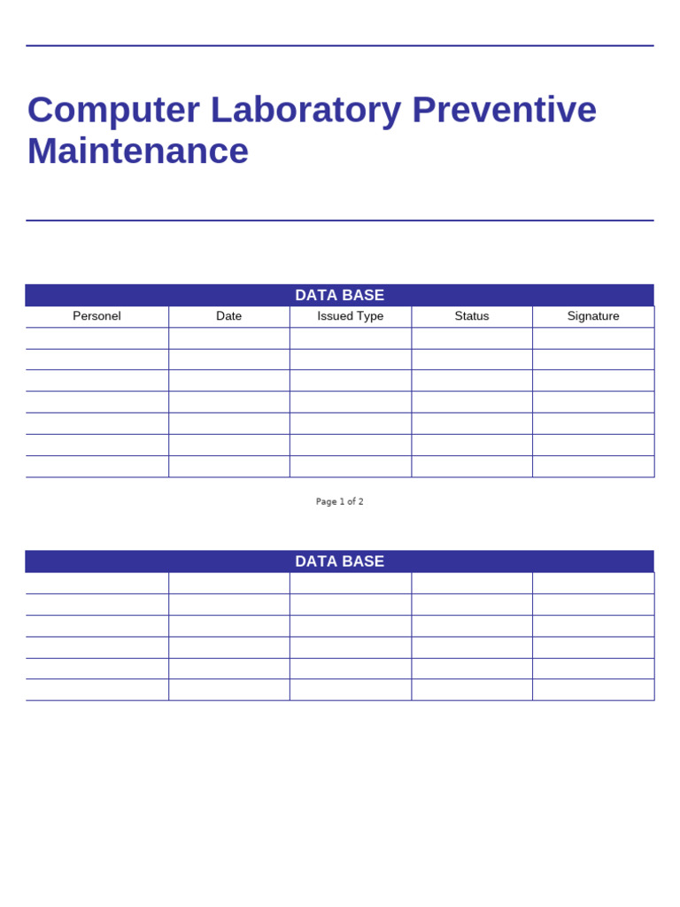 Computer Laboratory Preventive Maintenance Checklist | PDF