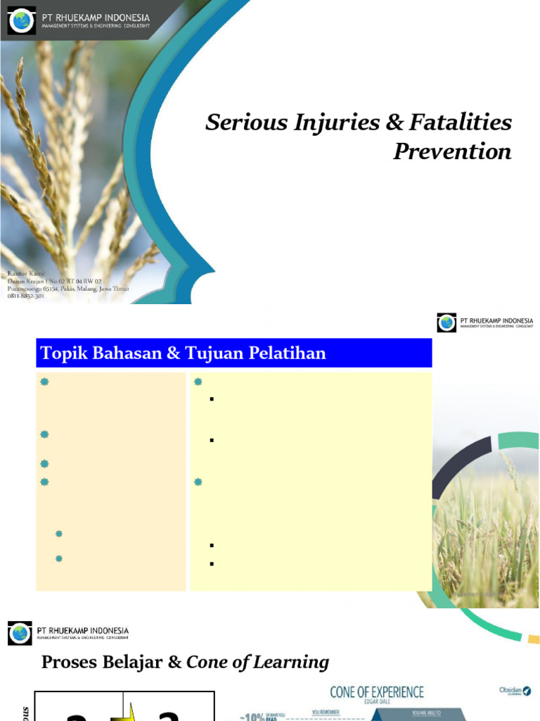 Online Training - Serius Injury N Fatality Prevention | PDF