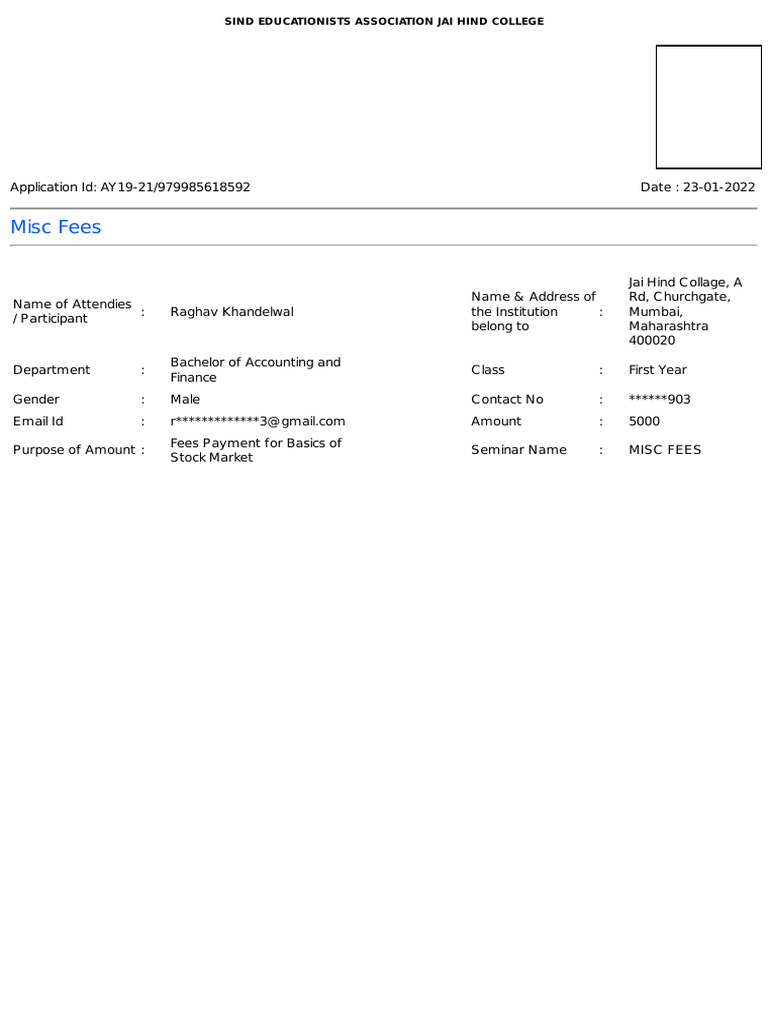 Misc Fees | PDF
