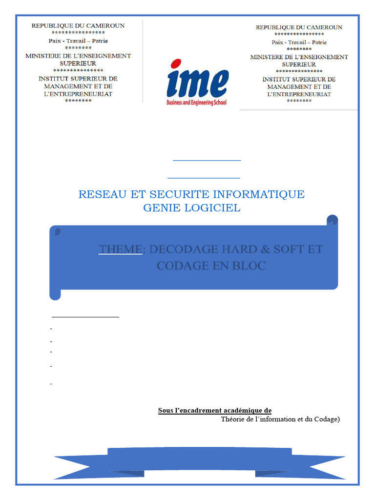 Décodage Hard Et Soft Et Codage en Bloc Prop | PDF | Cryptage ...