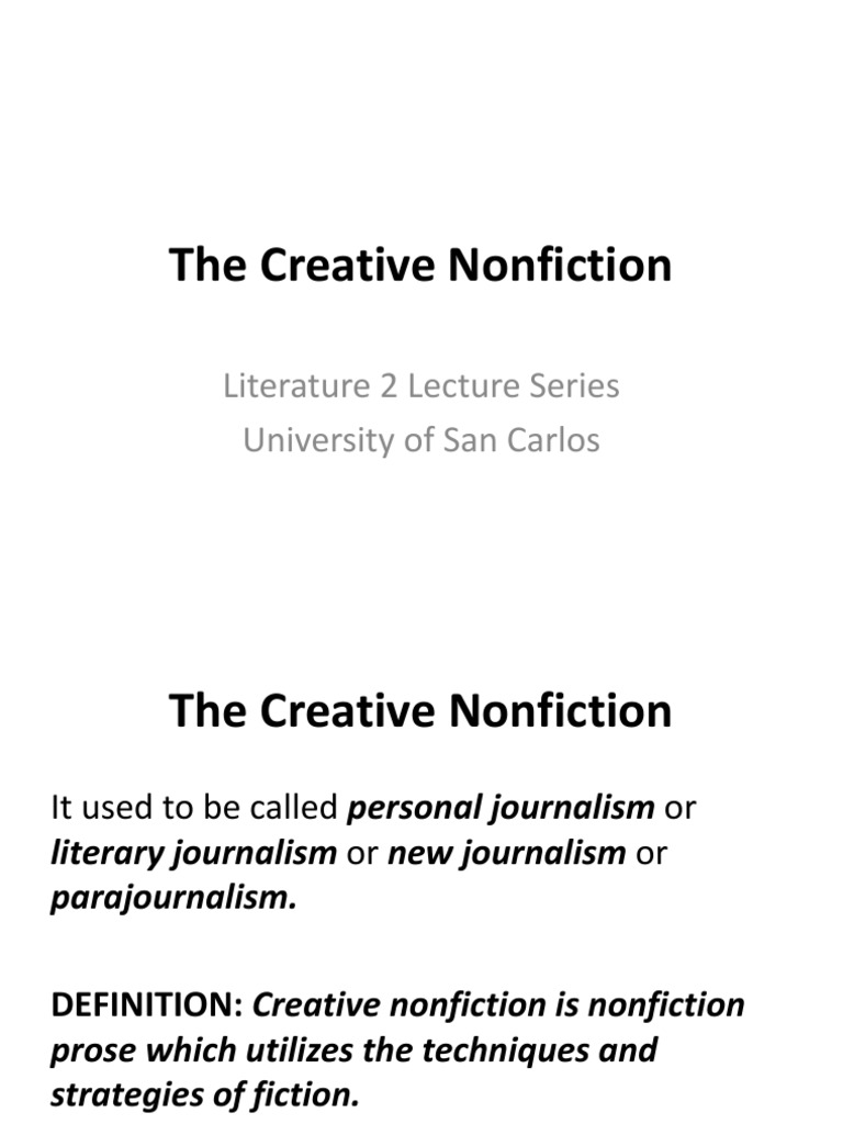 The Truth About Creative Nonfiction