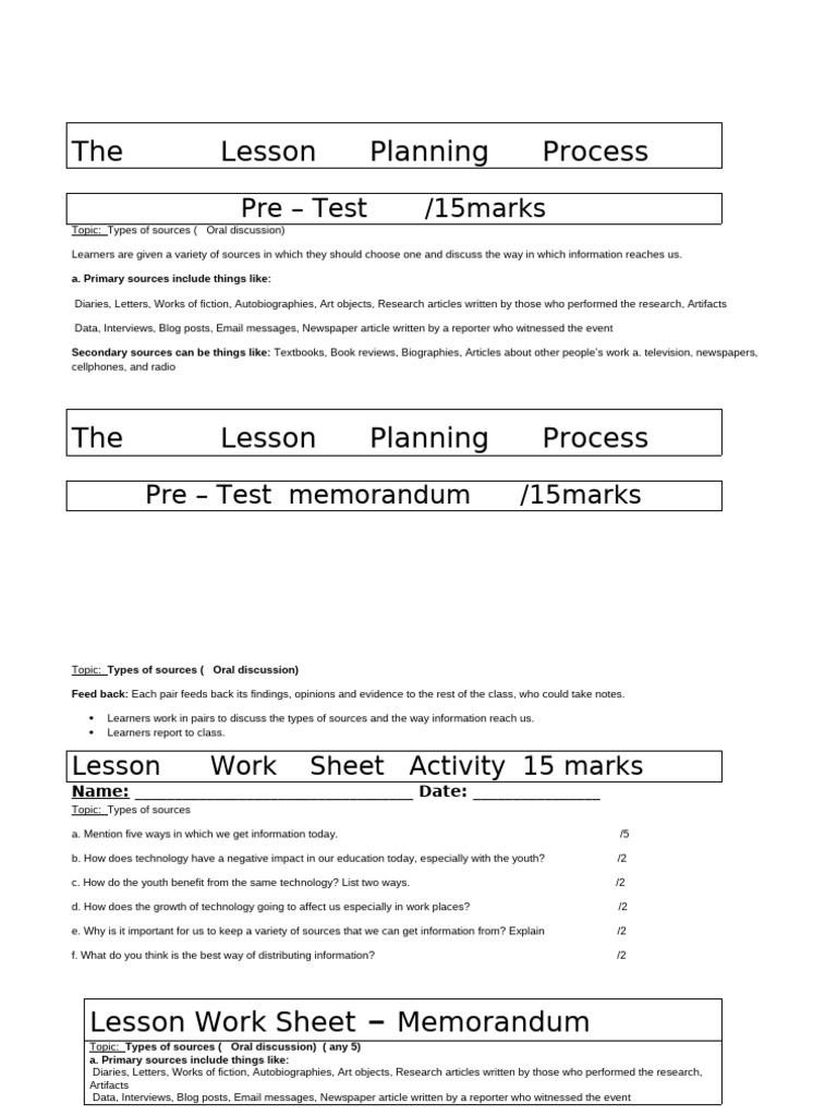 The Lesson Plan 4 Activity 2 | PDF | Information | Quran