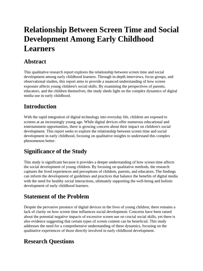 Relationship Between Screen Time and Academic Performance Among ...