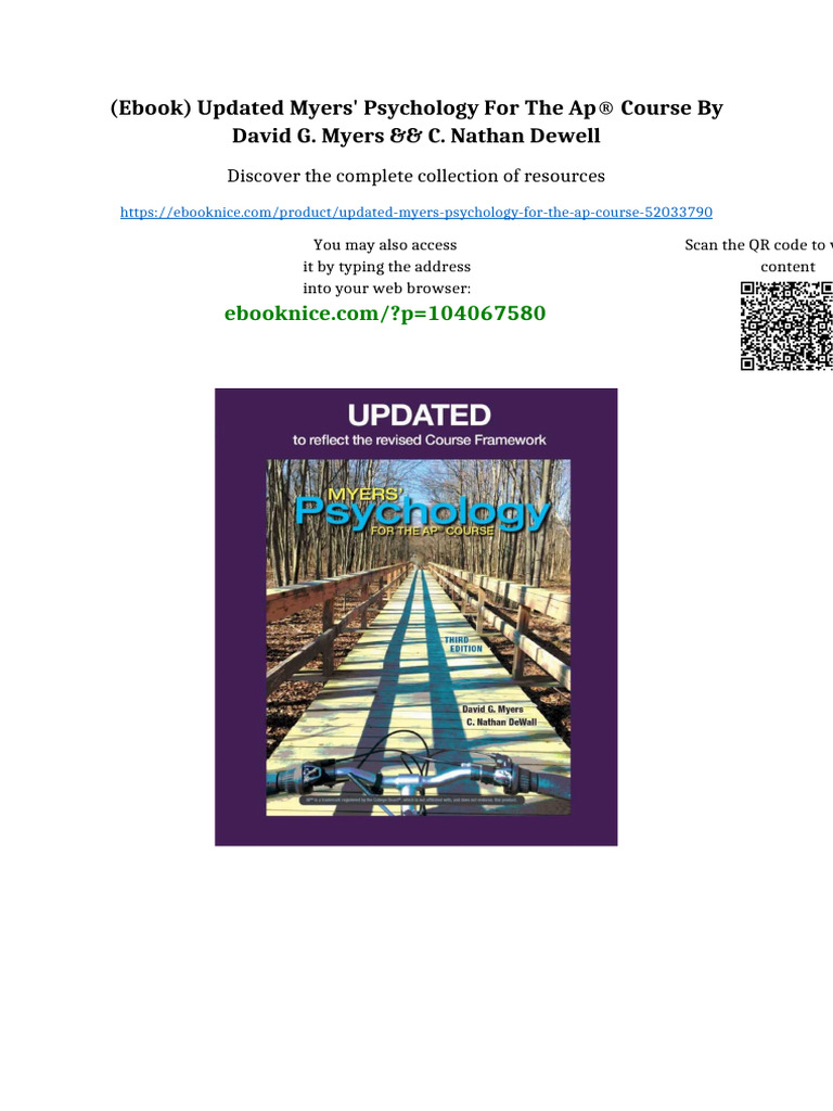 (Ebook) Updated Myers' Psychology For The AP® Course by David G. Myers ...