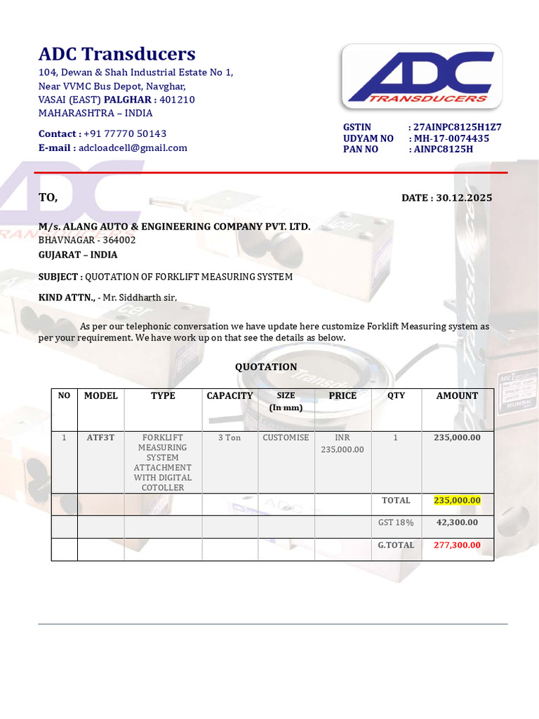 Alang Auto Quotation Date 30.12.25 | PDF
