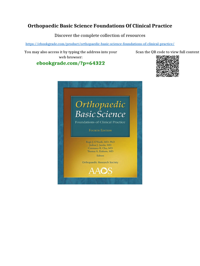 Orthopaedic Basic Science Foundations of Clinical Practice Updated 2025 ...