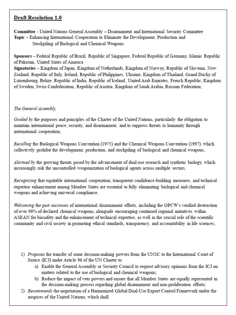 Draft Resolution 1 (1) 250814 163320 | PDF | United Nations ...