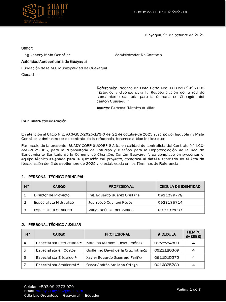 2025-002-AAG - Personal Tecnico V 02 | PDF