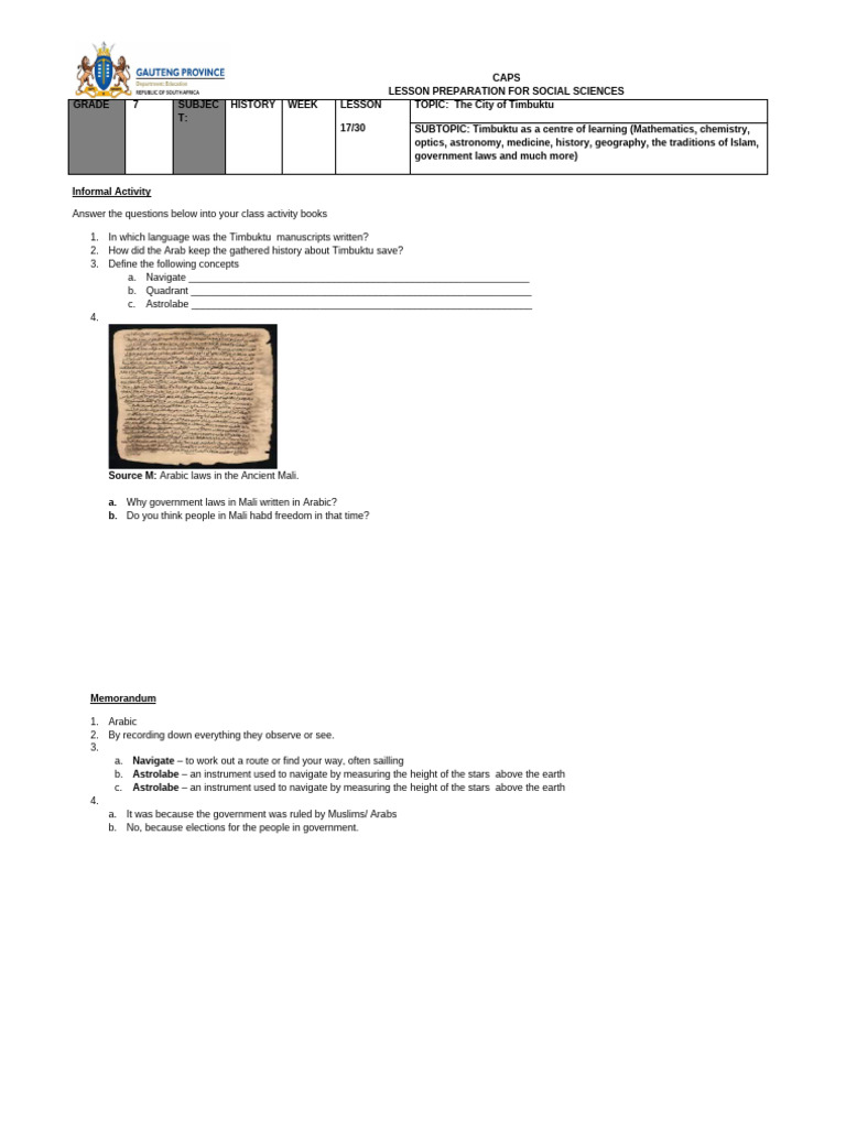 Lesson 17 Activity | PDF