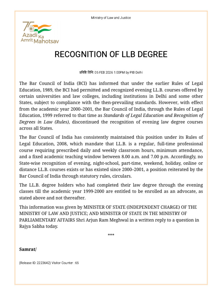 Press Information Bureau - LLB | PDF