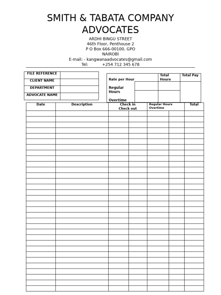 Attorney Time Sheet | PDF