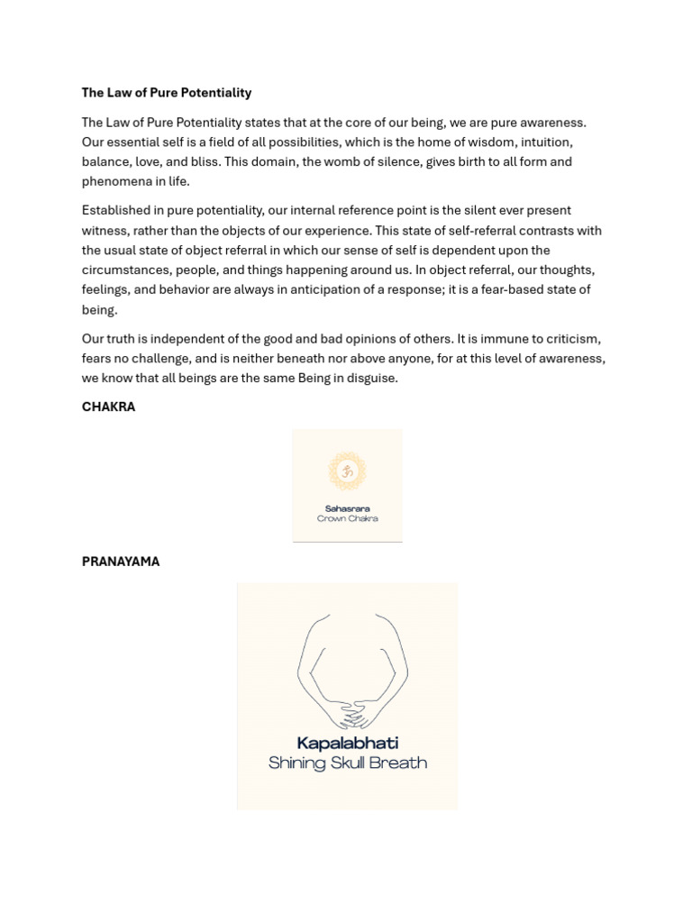 The Law of Pure Potentiality | PDF