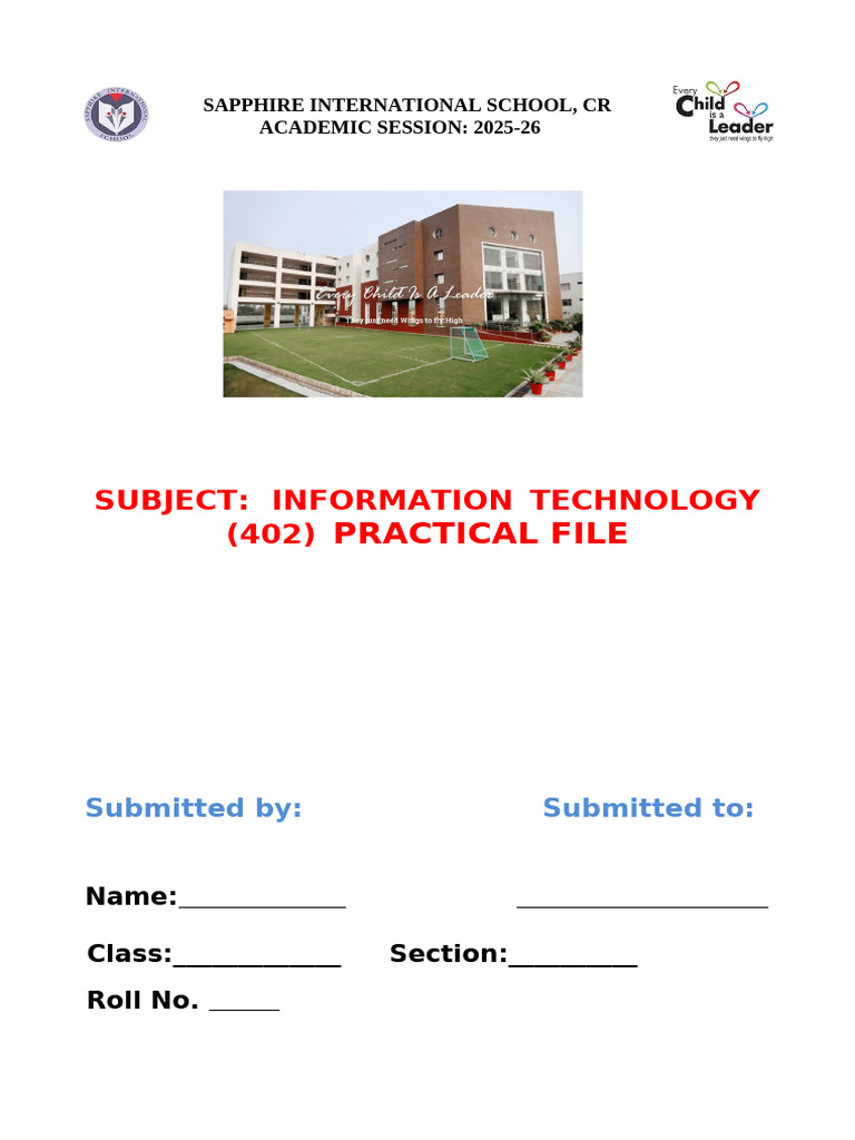 ITClass 10 Practical Assignments | PDF | Databases | Button (Computing)