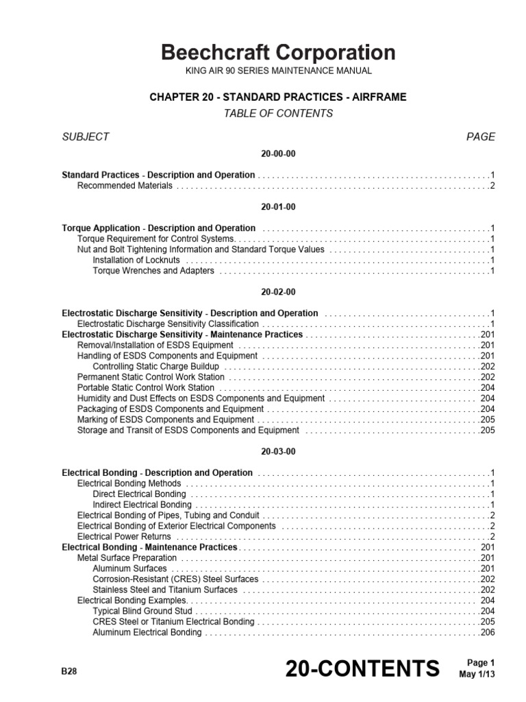 Chapter 20 - Standard Practices - Airframe | PDF | Electrostatic ...