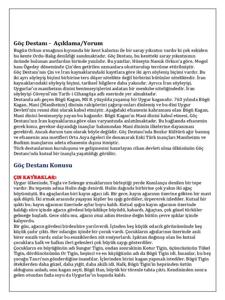 Göç Destanı | PDF