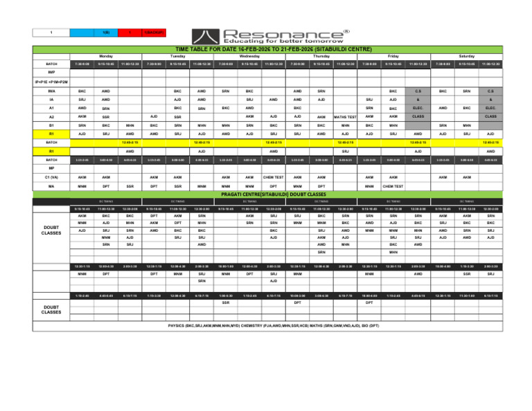 SB Time Table 2025-26 - 16-Feb-2026 | PDF