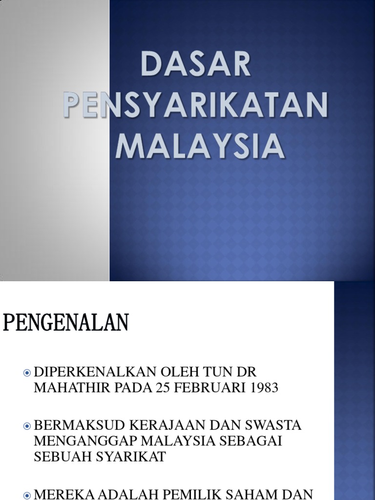 3 Dasar Persyarikatan Malaysia  PDF